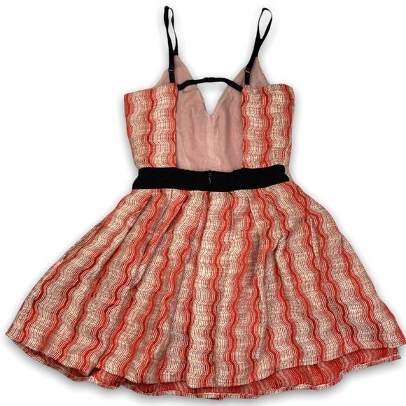 Rachel Comey Mini Dress Size XS Orange Tan Spaghetti Strap V Neck Open Back - Picture 2 of 11